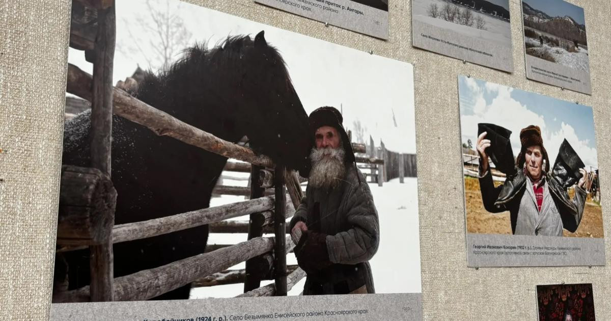 Пожилой мужчина с лошадью зимой у забора