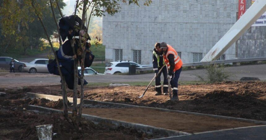 Сквер «Ангарские каскады» строят в Братске