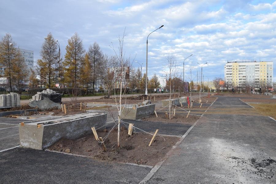 Благоустройство сквера "Ангарские каскады" в Братске выполнено на 70 %