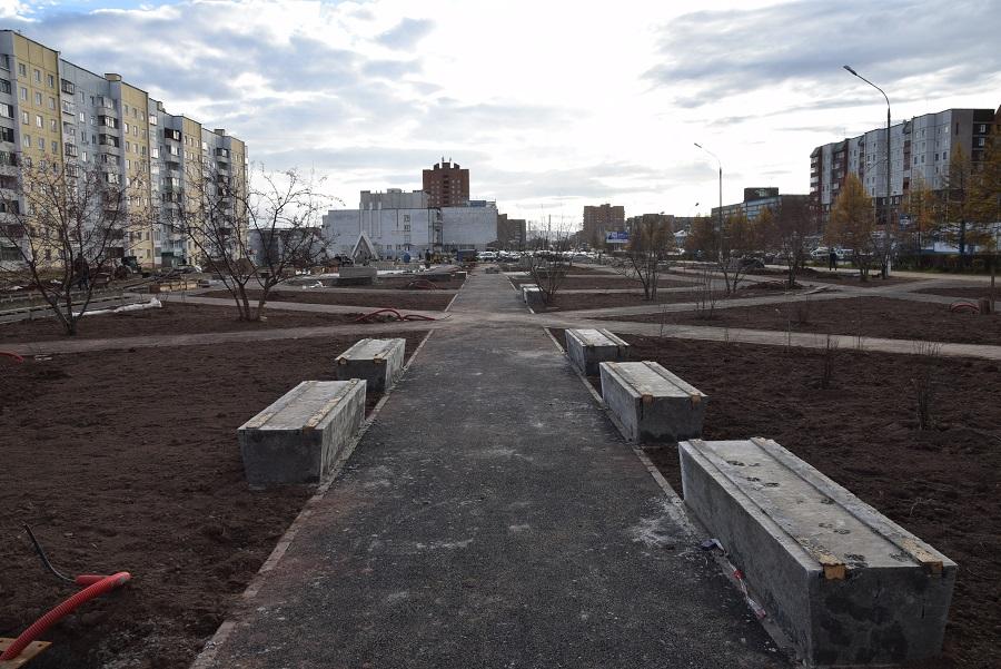 Благоустройство сквера "Ангарские каскады" в Братске выполнено на 70 %