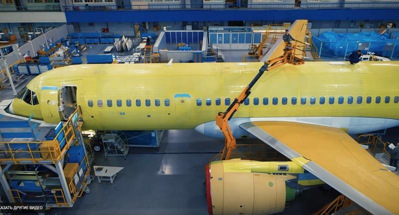 Видео с производства самолетов МС-21 на Иркутском авиазаводе