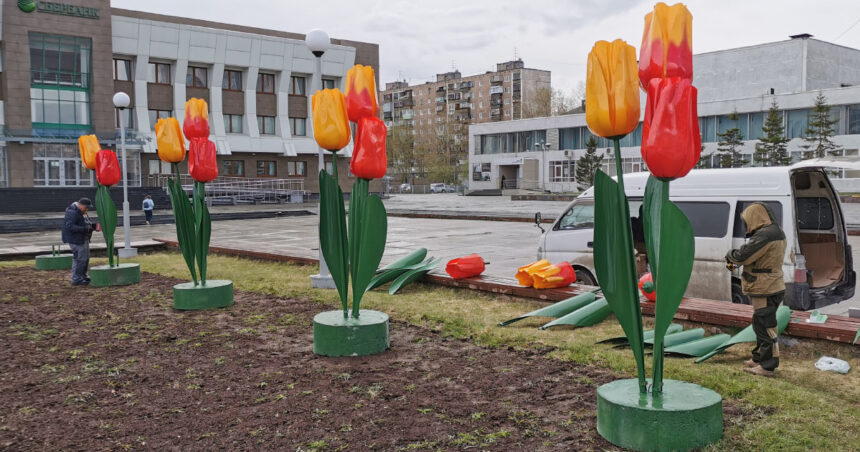 Праздничное оформление Братска к 75-летию Победы: фоторепортаж