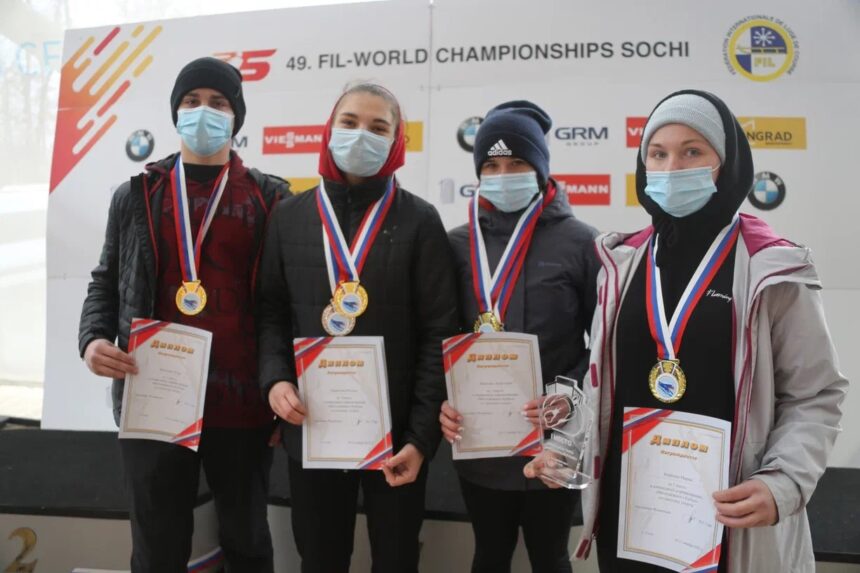 Братчане завоевали золото и серебро на всероссийских соревнованиях в Сочи по санному спорту