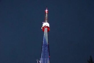 Новую подсветку включили на Братской телебашне
